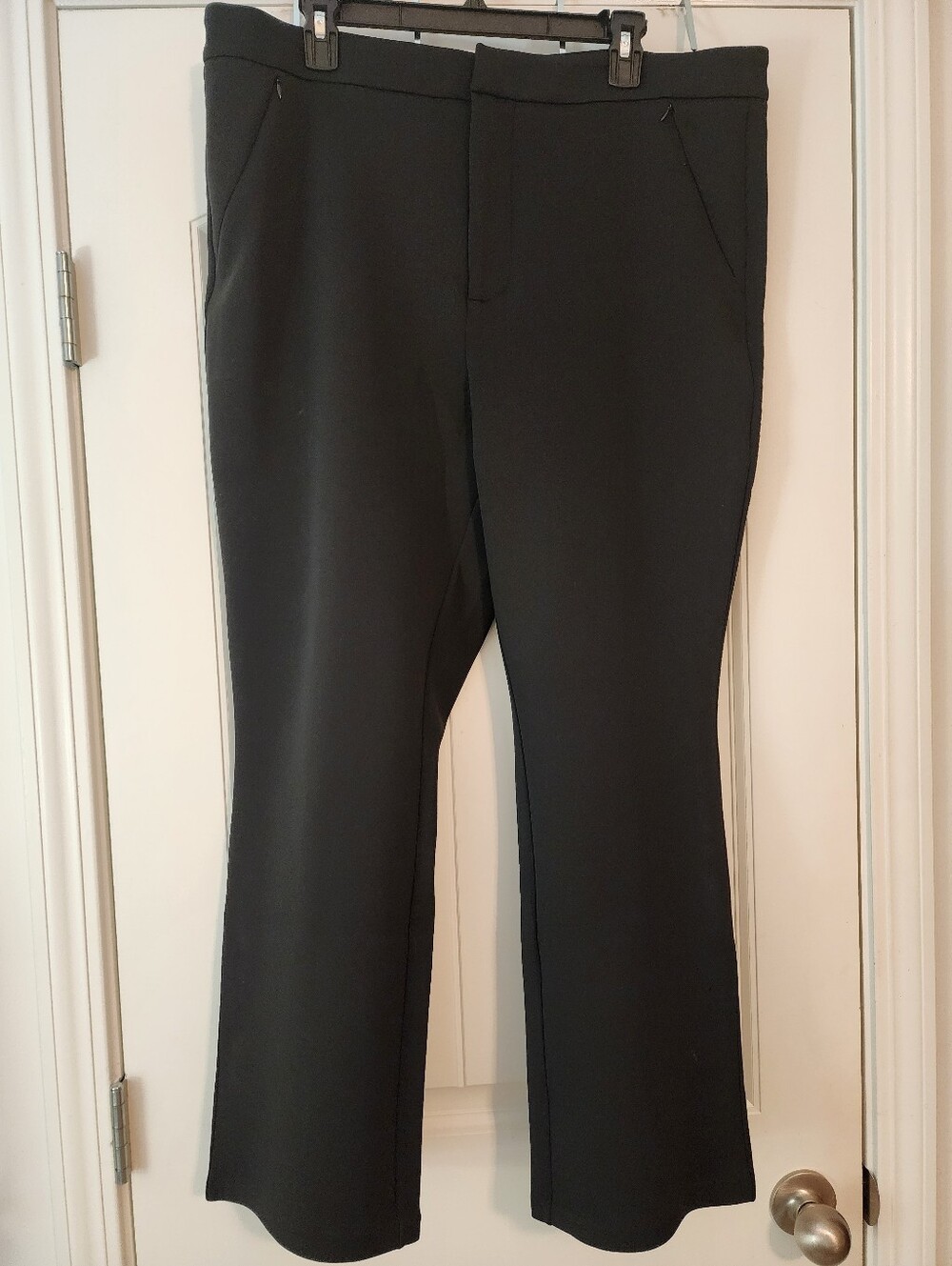 Good American Classic Black Scuba Dress Pants Zip/Hook Front Zip Sz 16 Career